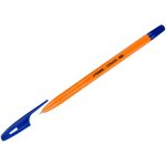 Ручка шариковая СТАММ "Орбита 100" синяя, 0,7мм, оранжевый корпус РШ-30140