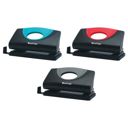 Дырокол Berlingo "Office Soft" 10л., пластиковый, ассорти, с линейкой DDp_10168