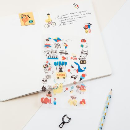 Наклейки ПВХ MESHU "Summer party", 10*21см, 34 наклейки, инд. уп., европодвес MS_42736